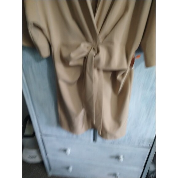 Asus Wide Sleeve Thai Front Knee Length Dress Sz 8 Tan Boho Cottage Core... - Picture 4 of 9